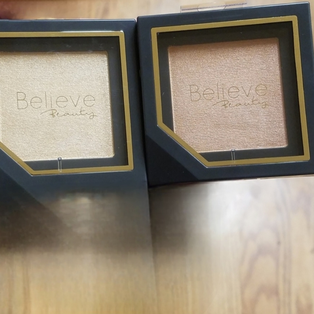 NWT (2) BELIEVE Beauty Radiant Finish Highlighters: Champagne Kiss + Good Vibes!